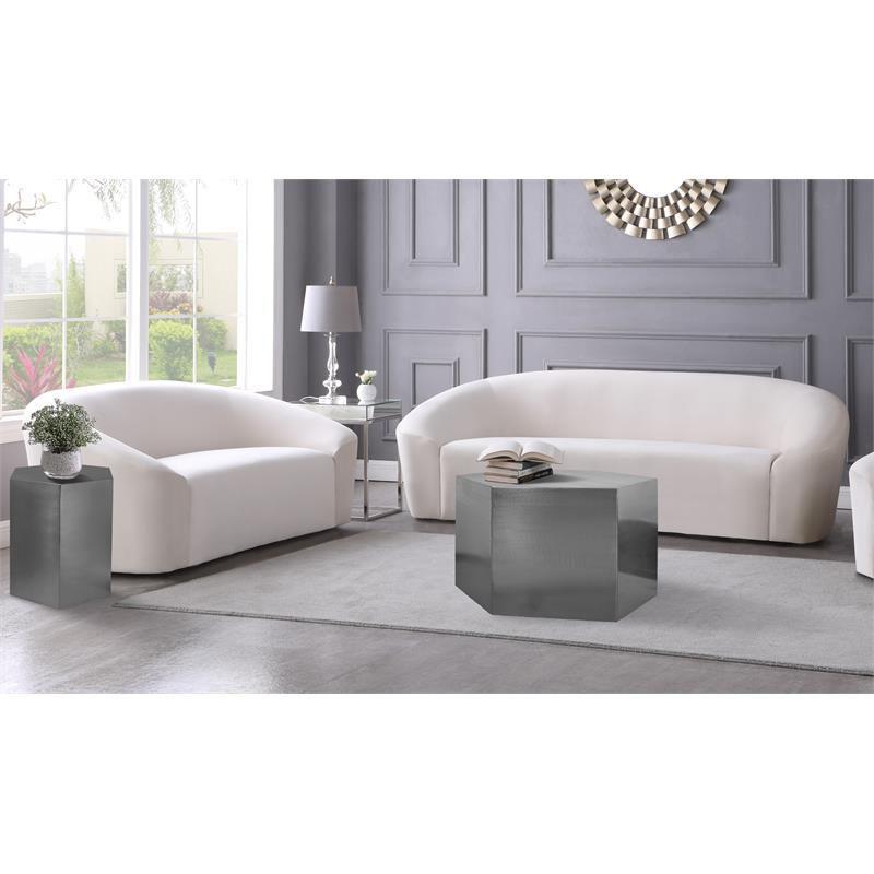 Hexagon Brushed Chrome Modular Coffee Table-Meridian Furniture