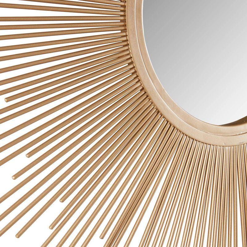 29.5" Round Dia Fiore Sunburst Decorative Wall Mirror Gold - Madison Park