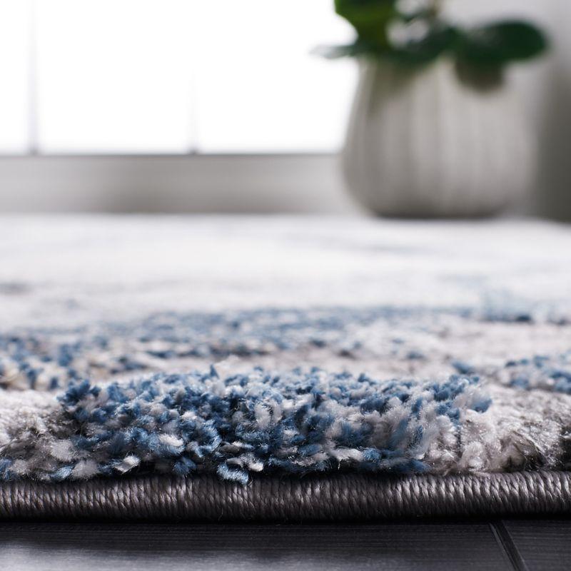 Cyrus Shag CYR121 Power Loomed Indoor Area Rug - Ivory/Blue - 6'7"x9'2" - Safavieh