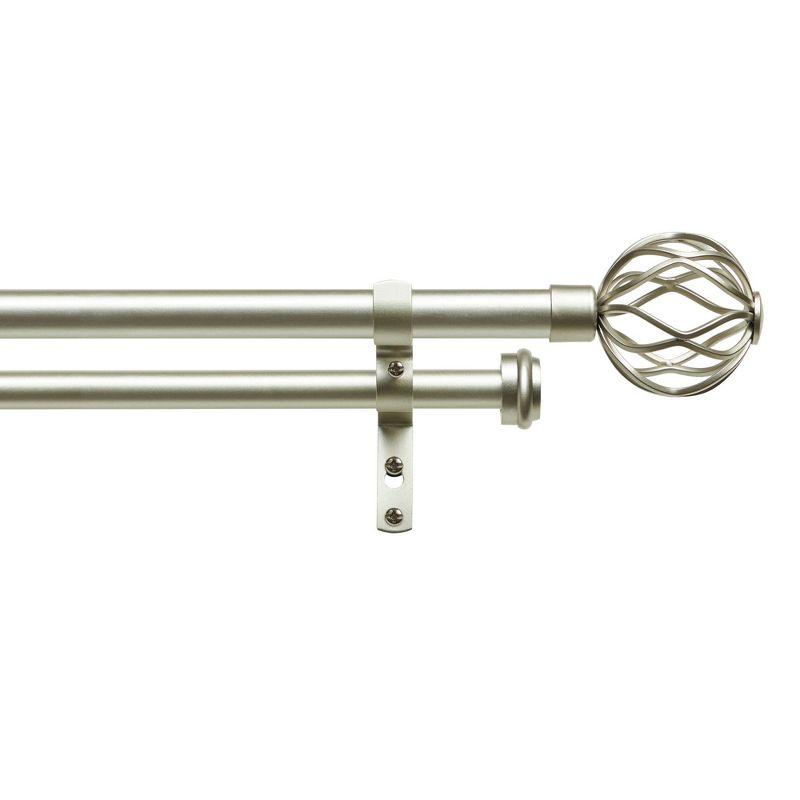 Amalgamated Textiles Ogee Double Window Curtain Rod and Finial Set