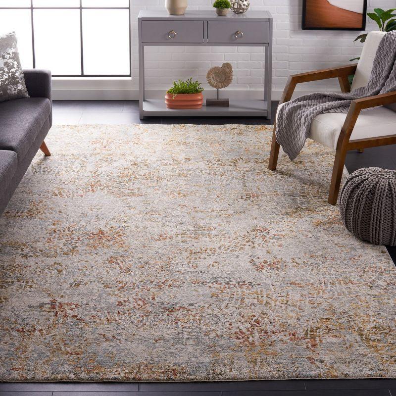 Adrianna ADN204 Machine Made Indoor Area Rug - Blue/Gold - 5'-3"x7'-6" - Safavieh