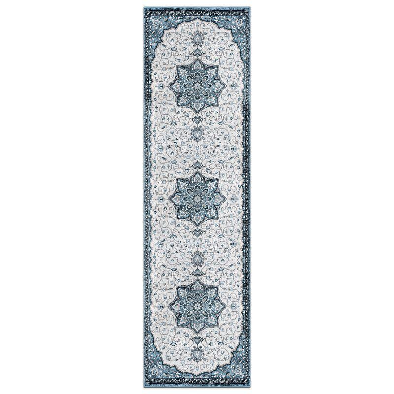 World Rug Gallery Traditional Medallion Area Rug - BLUE 2'x7'