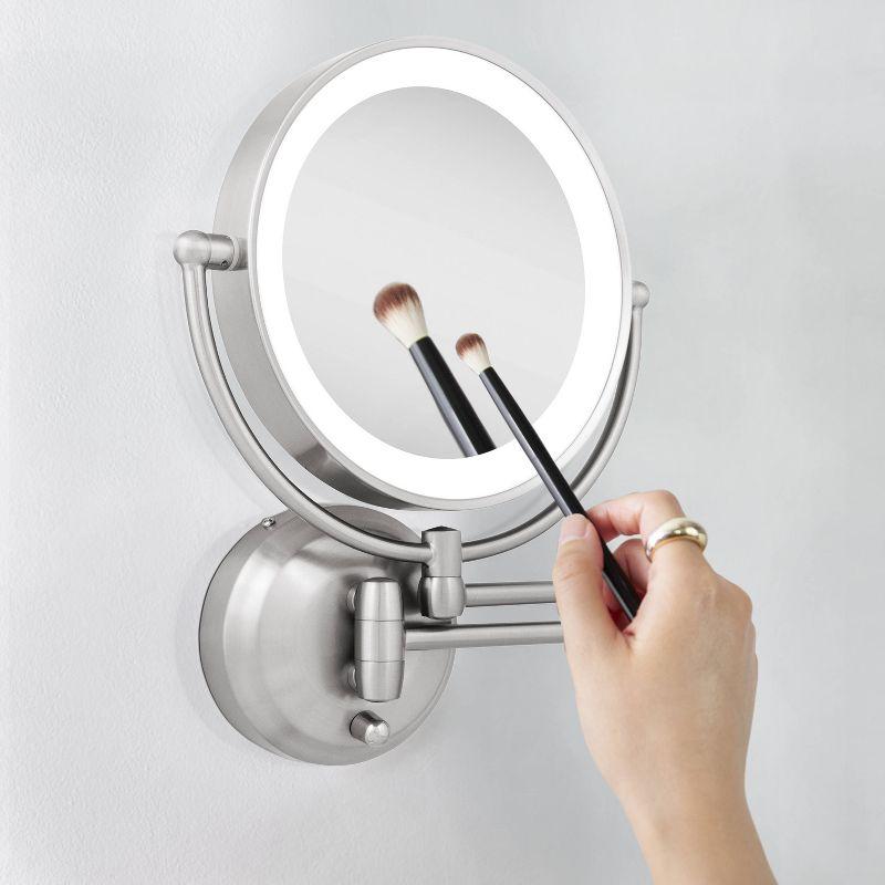 11" Round LED Wall Mount Powered by Battery or Adaptor Makeup Mirror - Zadro