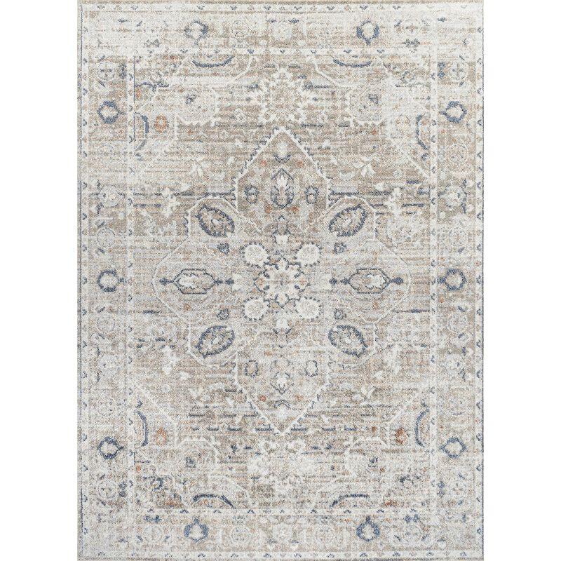 JONATHAN Y Shaii Global Medallion Low-Pile Machine-Washable Indoor Area Rug