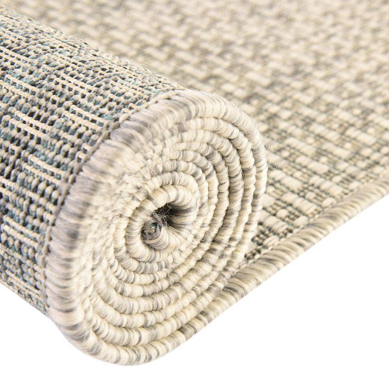 Light Gray 8' Square Stain-Resistant Outdoor Rug