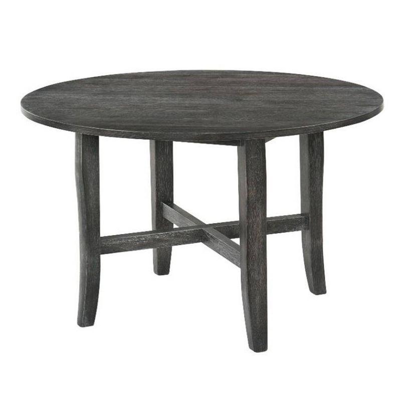 Gray Round Reclaimed Wood Farmhouse Dining Table