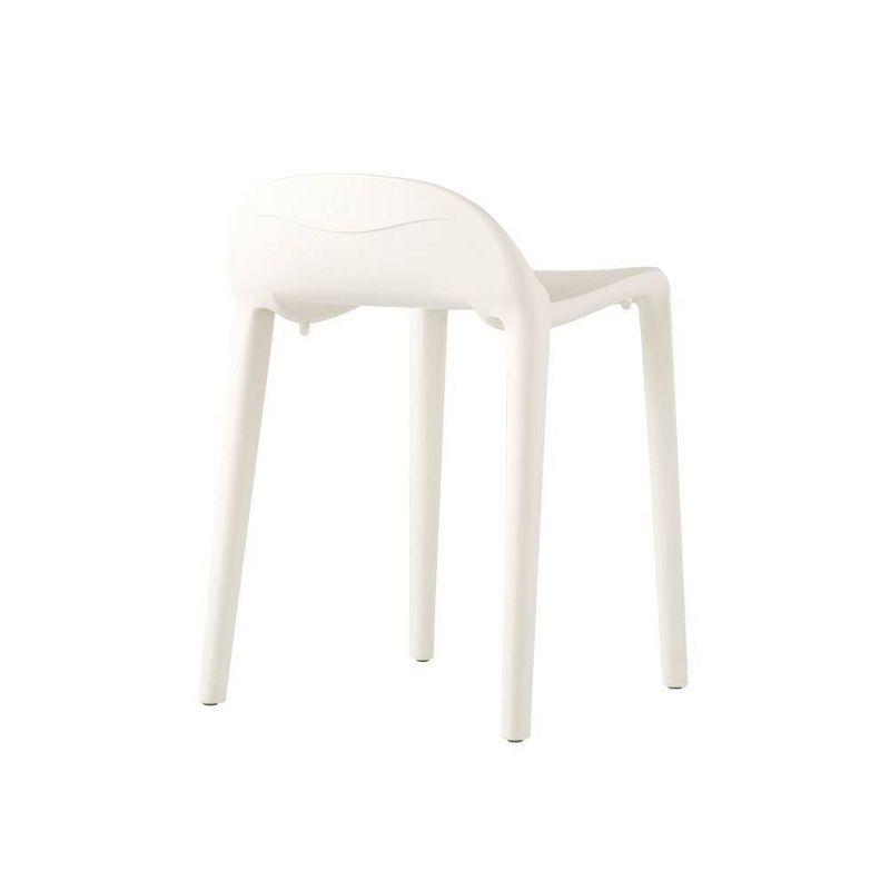 2pc Joyous Short Stools - White - Lagoon: Resin Frame, Mold & UV Resistant, No Assembly Required