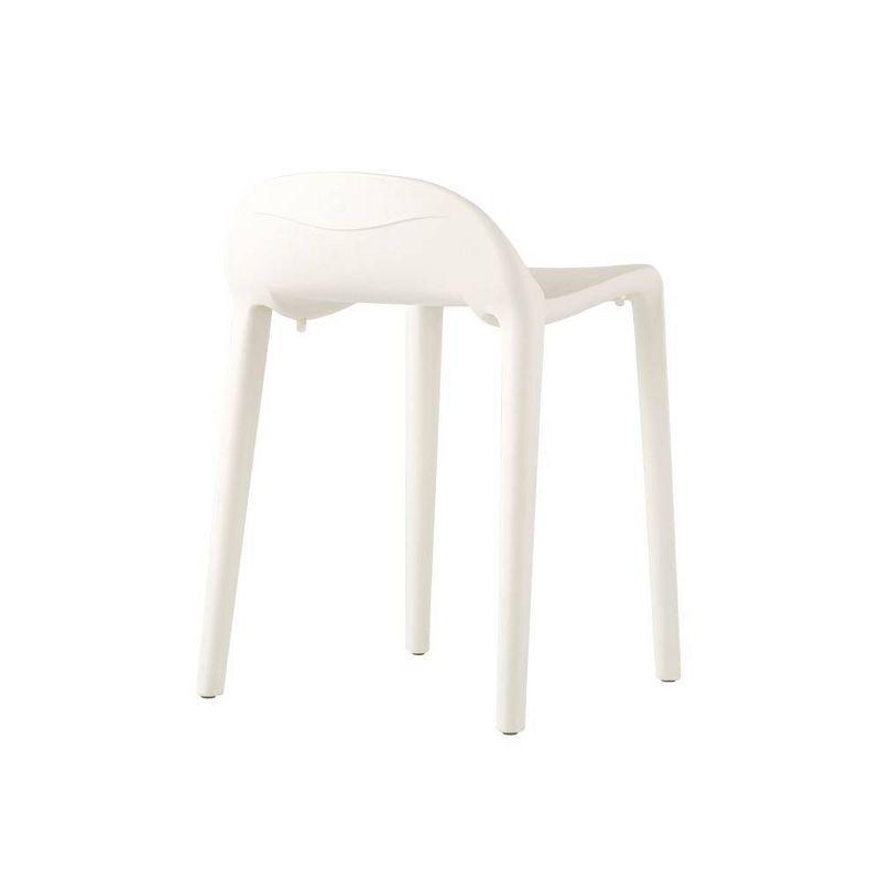 White 25" Resin Stackable Short Stool Set