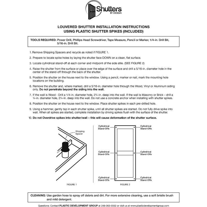 Plastic Development Group Exterior Vinyl Louvered Shutters