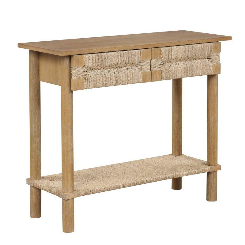 Nathan James Beacon Seagrass Console Table Light Brown