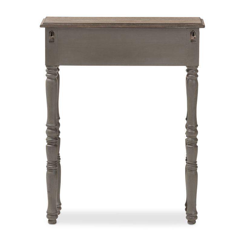 Noemie Country Cottage Farmhouse Finished 1 Drawer Console Table Brown - Baxton Studio: Antique Style, Space-Saving Design