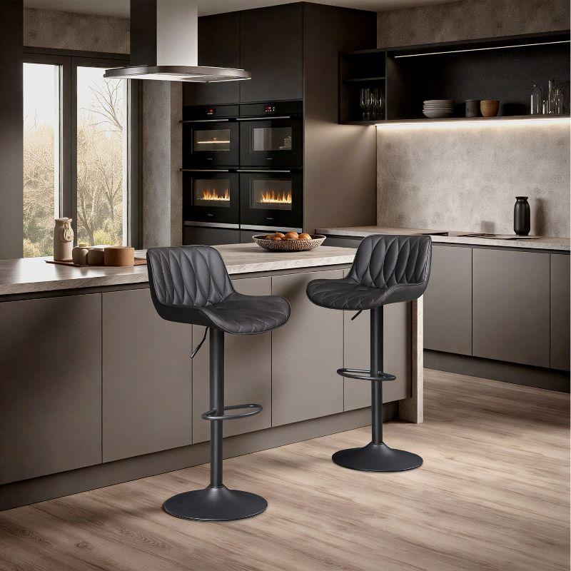 17 Stories Set of 2 Open Backrest Adjustable Swivel Barstools
