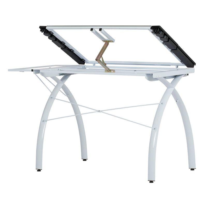 Courson Glass Top Metal Base Drafting Table