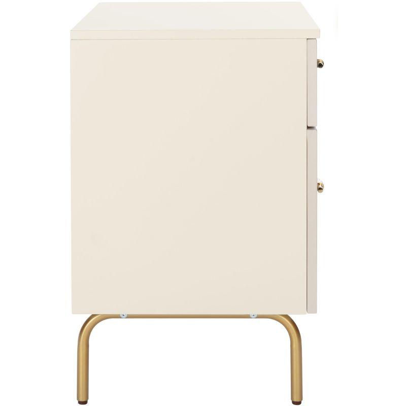 Genevieve 2 Drawer Nightstand - Cream/White Washed - Safavieh.