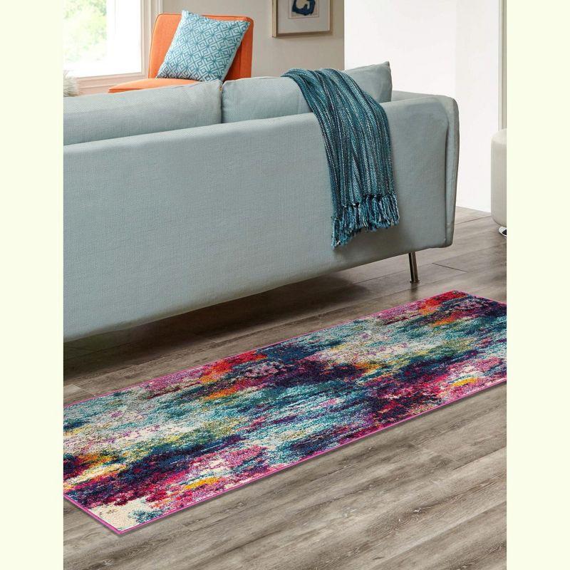 Chromatic Sunset Abstract Colorful Indoor Runner Rug