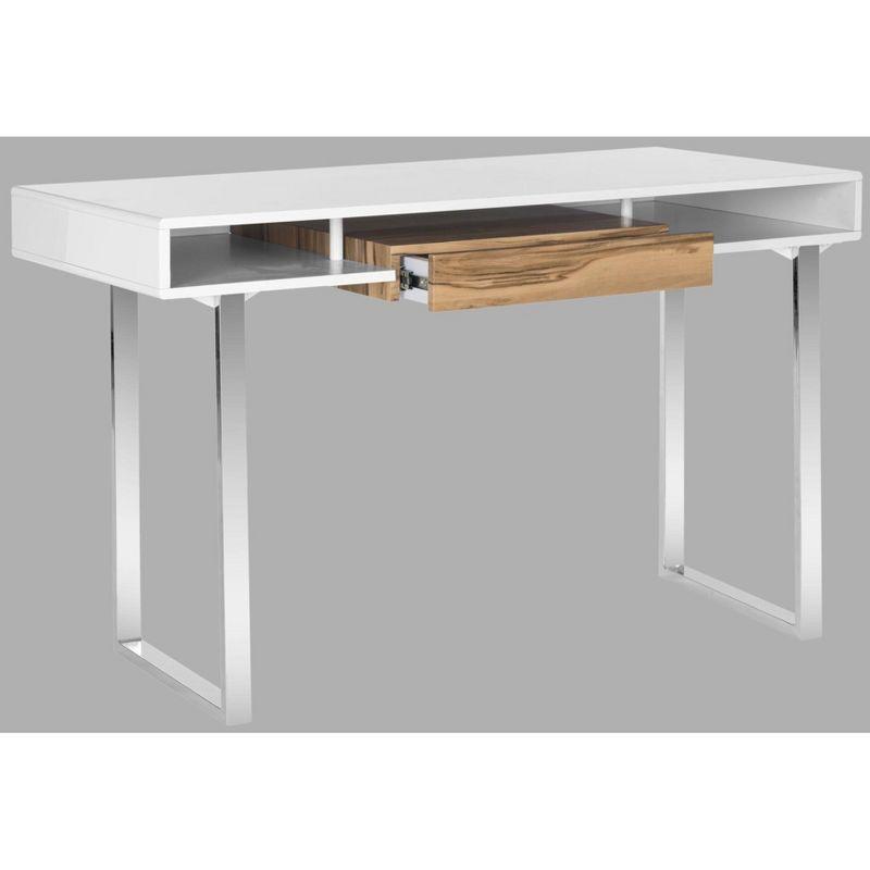 Metropolitan Computer Desk - FOX2203 - White/Chrome - Safavieh Couture