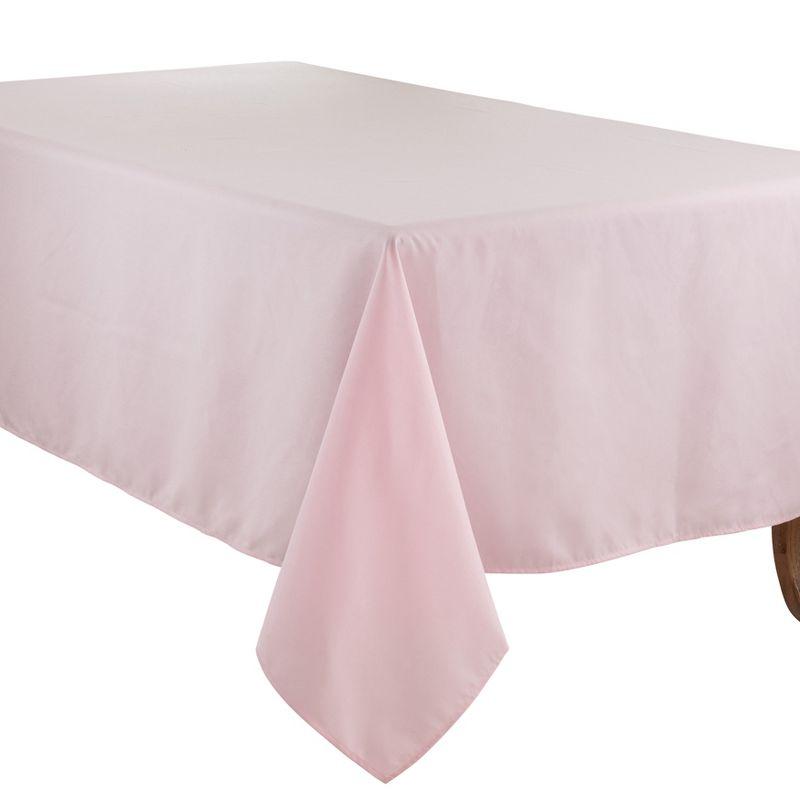 Saro Lifestyle Solid Color Everyday Tablecloth, Pink, 65" x 84"