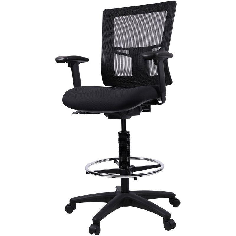 Lorell Mesh Back Drafting Stool - Black Seat