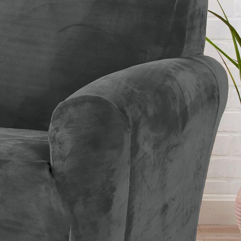 Velvet Plush Stretch Chair Slipcover