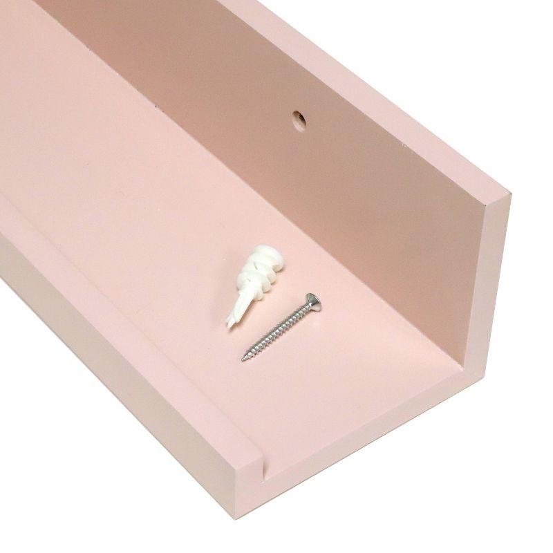 35.4" Picture Ledge Shelf for Kids' Room Pink - InPlace: Decorative Wall Shelf, MDF, Painted, 17 lb Capacity