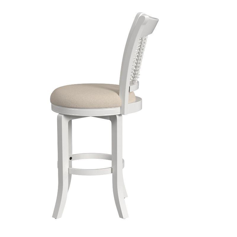 Bayberry Wood Bar Height Swivel Stool White - Hillsdale Furniture: Upholstered, Farmhouse Style, 250lb Capacity