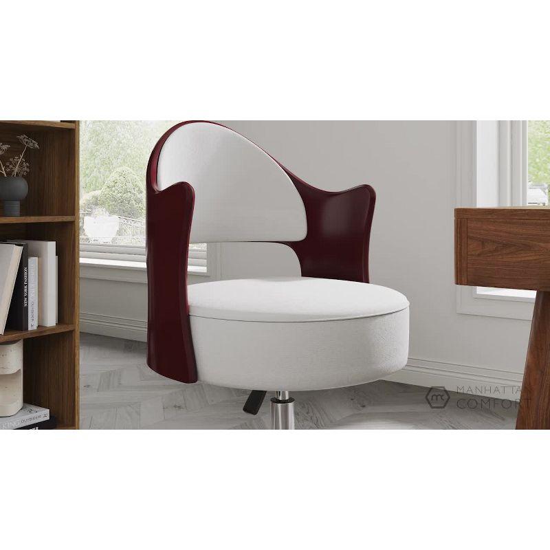 Swivel Faux Leather Accent Chair in White and Chrome - Set of 2