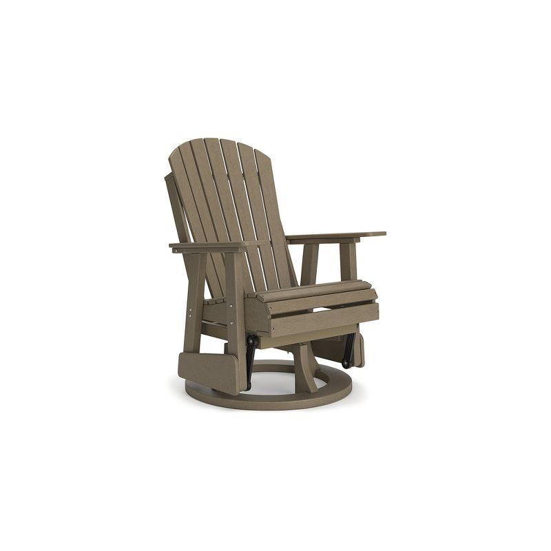 Signature Design by Ashley Hyland wave Outdoor Swivel Glider Chair, Driftwood