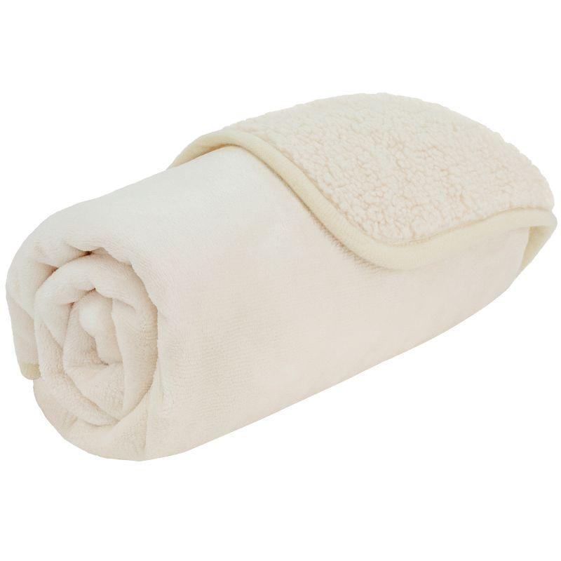 Small Beige Waterproof Sherpa Fleece Pet Blanket