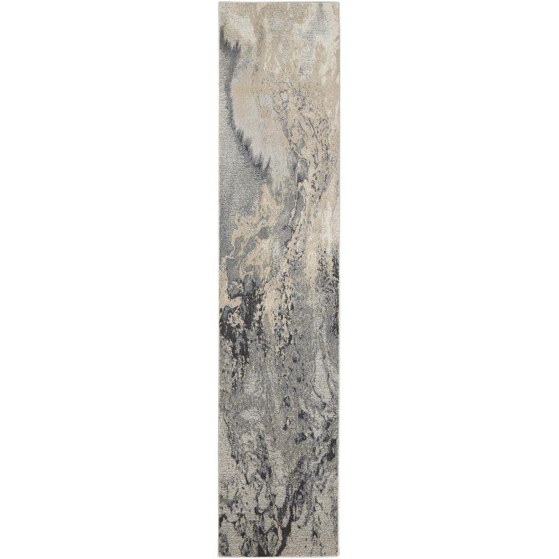 Nourison Maxell Modern Abstract Indoor Area Rug Grey 2'2" x 10'
