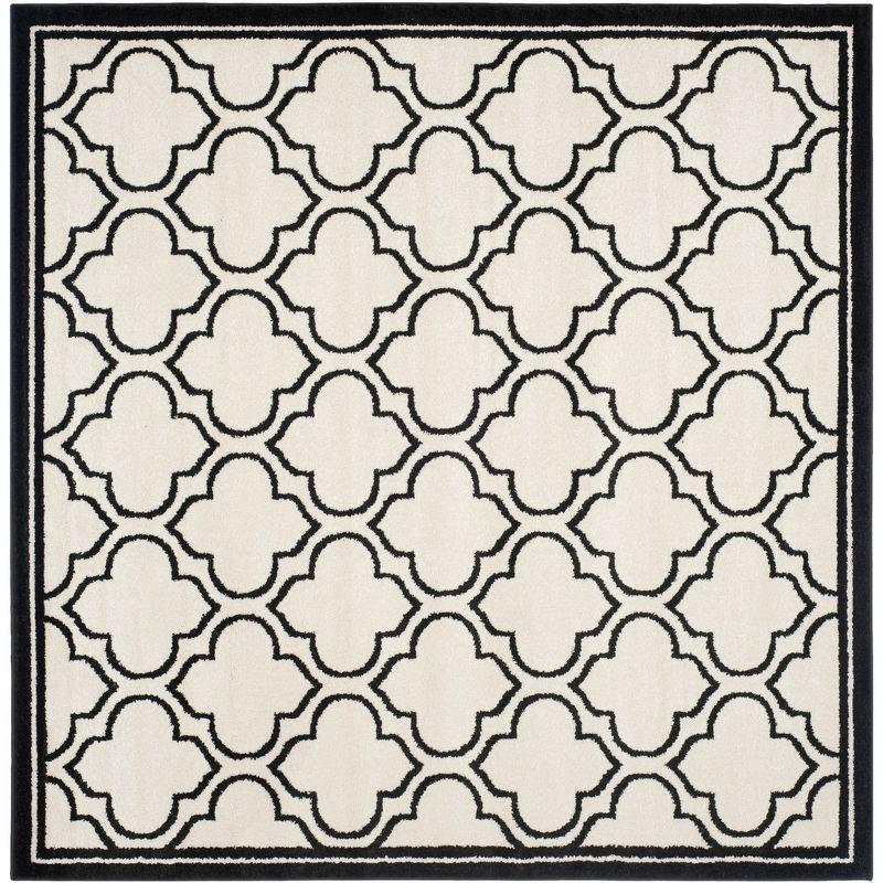 Anthracite and Ivory Square Reversible Area Rug