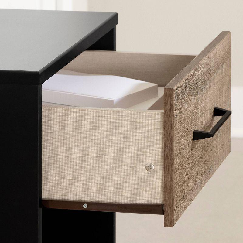 Arlen 1-Drawer Nightstand Weathered Oak and Matte Black