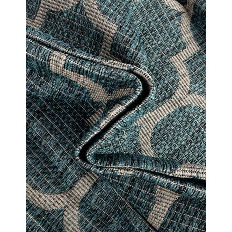 Unique Loom 8' 0 x 11' 4 Rectangle Indoor/Outdoor Trellis Teal Area Rug