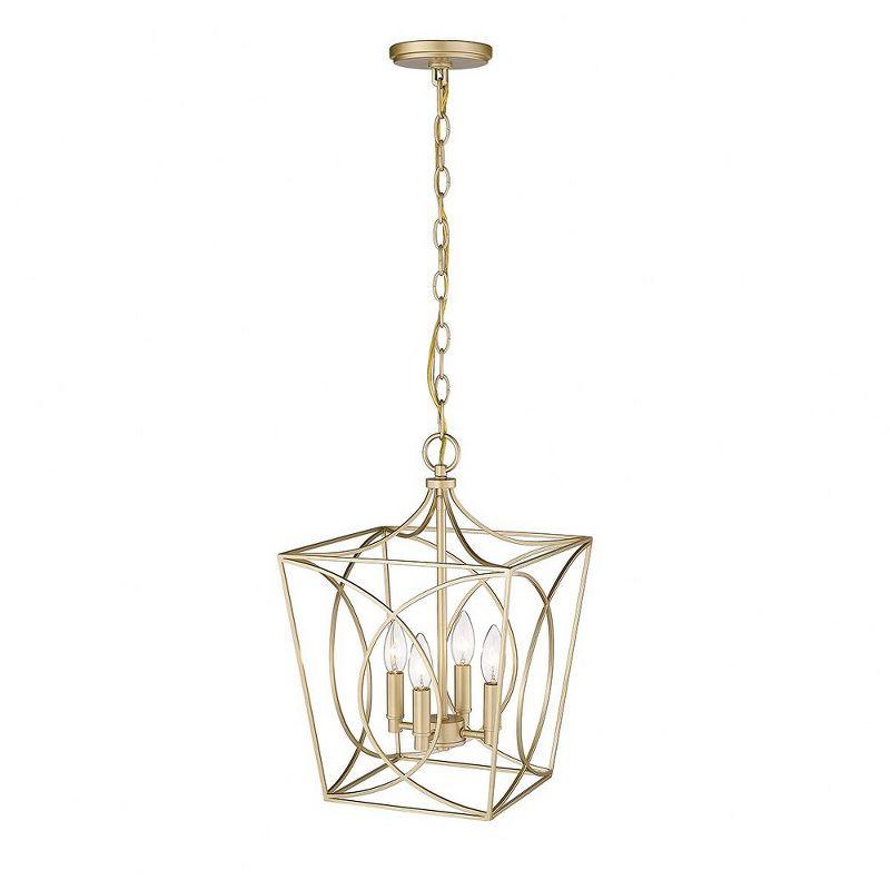 Modern Gold 4-Light Geometric Pendant Light