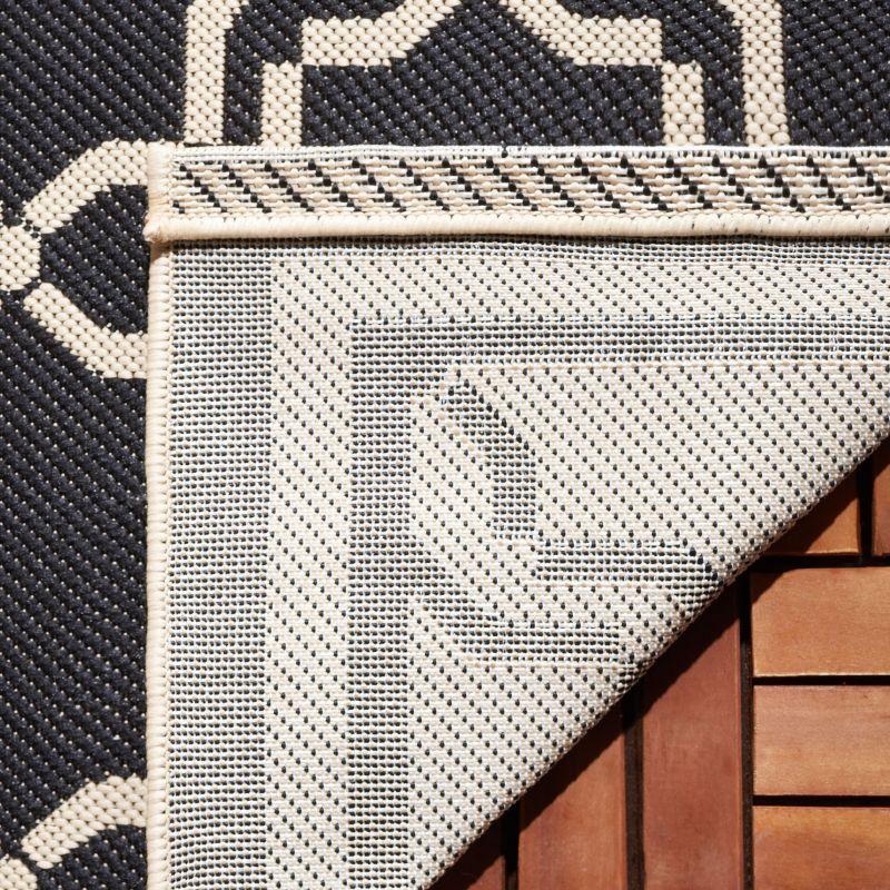 Courtyard CY6916 Power Loomed Indoor and Outdoor Area Rug - Black/Beige - 5'3"x7'7" - Safavieh