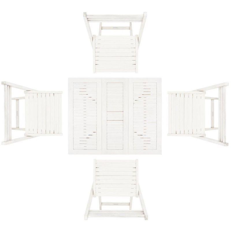 Arvin Table And 4 Chairs - Outdoor - PAT7001 - White - Safavieh