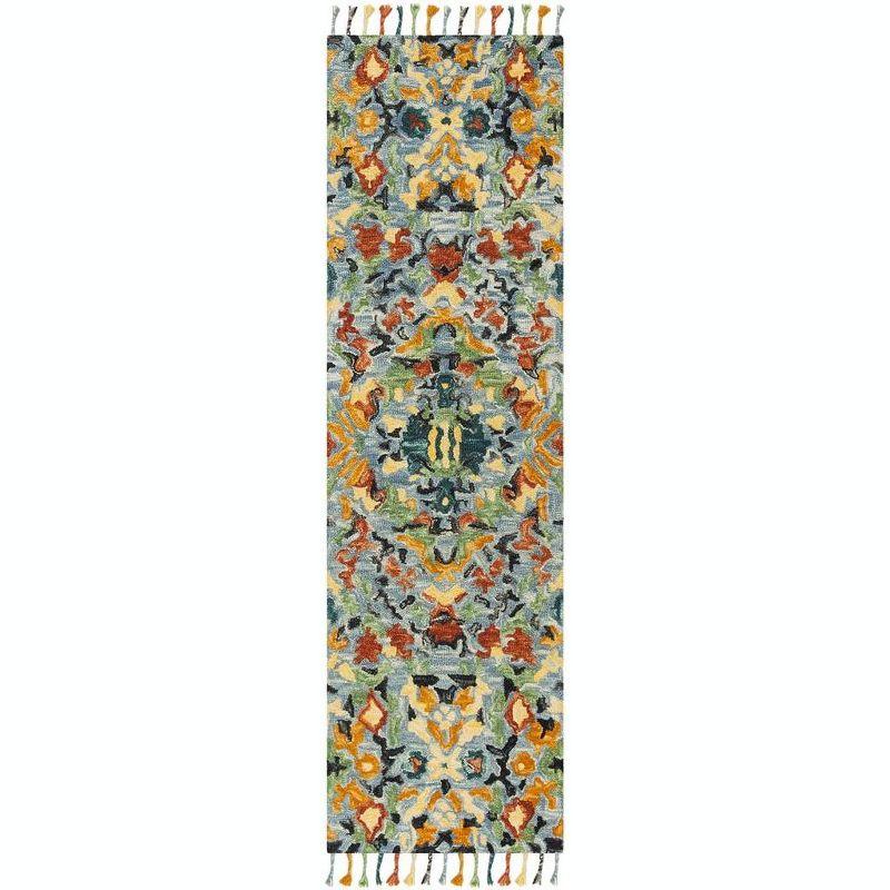 Blossom BLM452 Hand Tufted Runner Rug - Blue/Multi - 2'3"x16' - Safavieh.