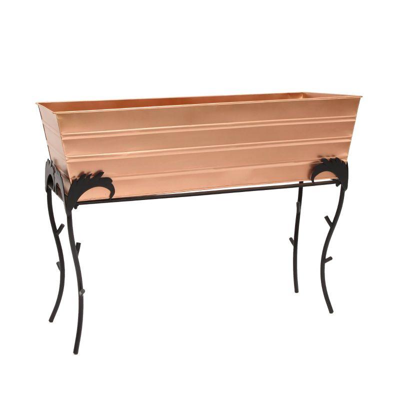 Copper Plated Galvanized Steel Flower Planter Box with Iron Stand