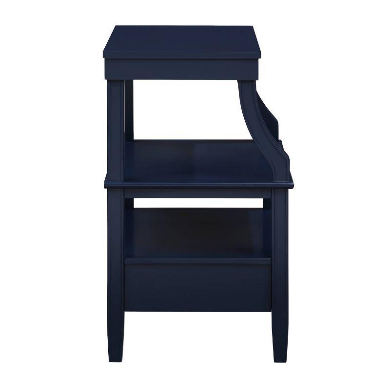 Comfort Pointe Newton Nightstand Midnight Blue: Classic Hardware, Storage Shelf, Pull Out Tray