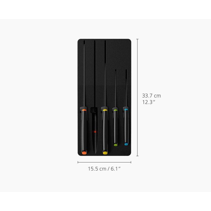 Joseph Joseph Elevate Knives Store 5pc Knife Set: Stainless Steel Kitchen Cutlery, Forged Blades, Hand Wash, Multicolor