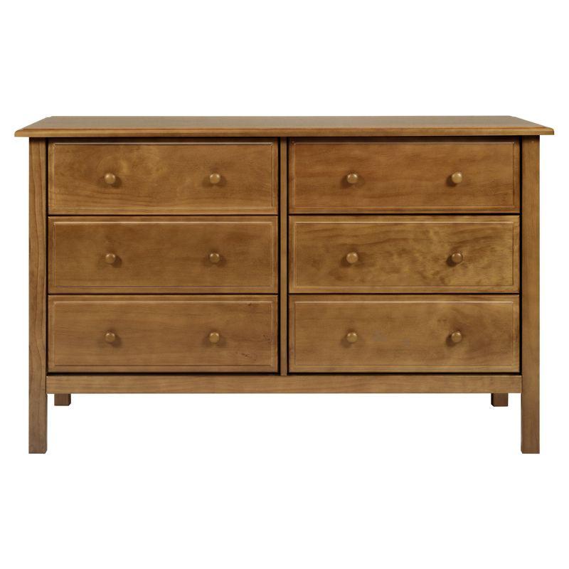 Chestnut Pine Wood 6-Drawer Double Dresser