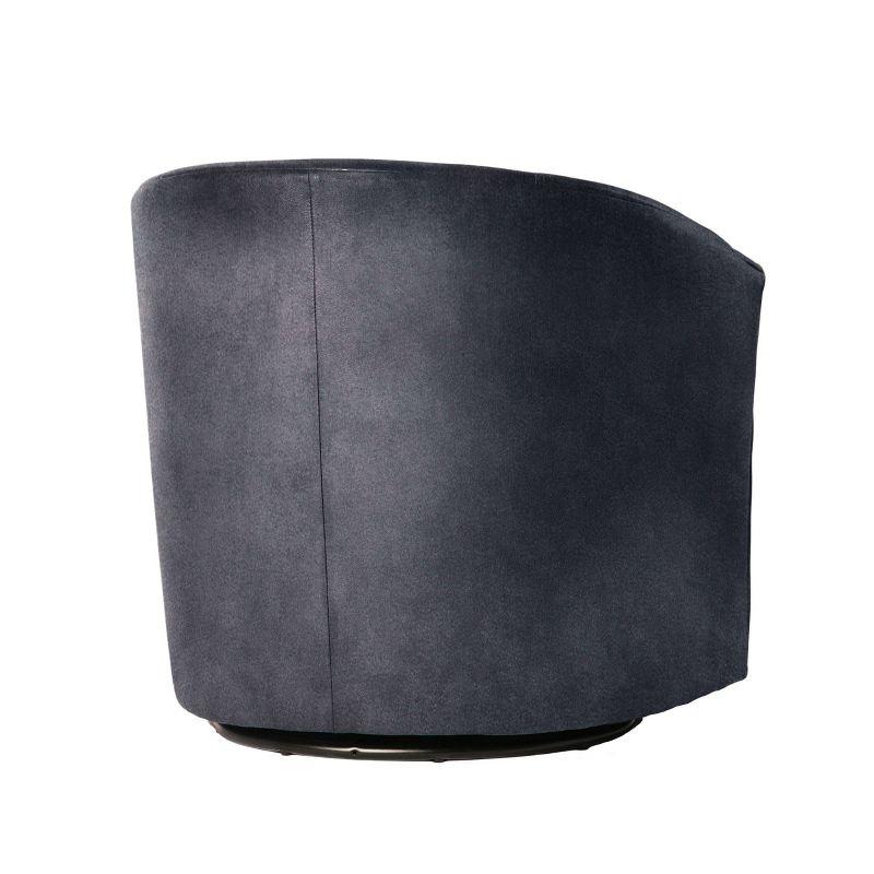 Comfort Pointe Elizabeth Swivel Accent Chair Charcoal: Luxurious Velvet Feel, No Assembly Required
