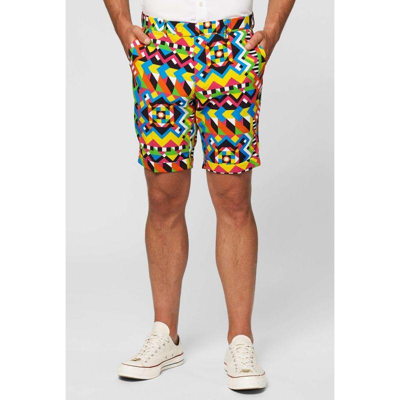 OppoSuits Men's Summer Suit - Festival Outfit - Slim Fit - Includes Short Sleeved Blazer, Shorts and Tie  - Size 44