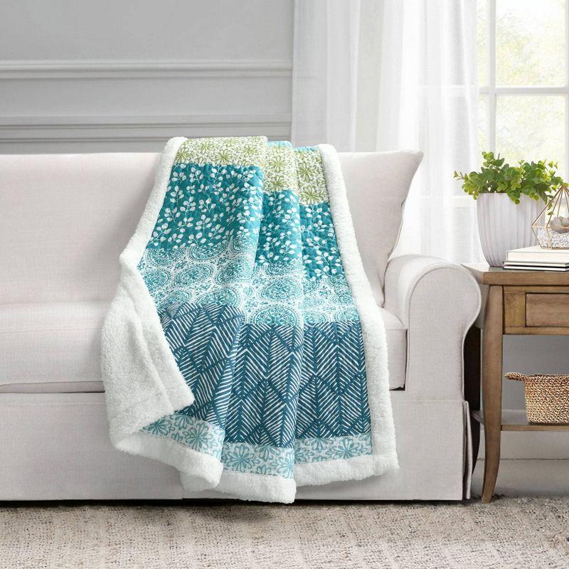 50"x60" Bohemian Striped Faux Shearling Throw Blanket - Lush Décor