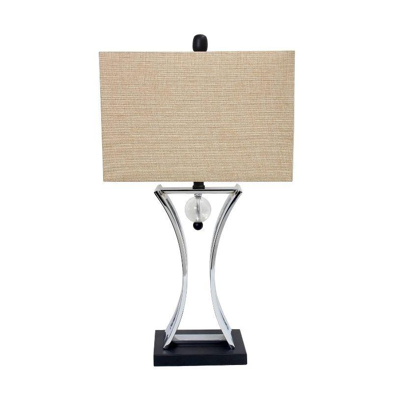 Chrome Executive Business Table Lamp Metallic Silver - Elegant Designs: Hourglass Pendulum, No Assembly Required, UL Listed