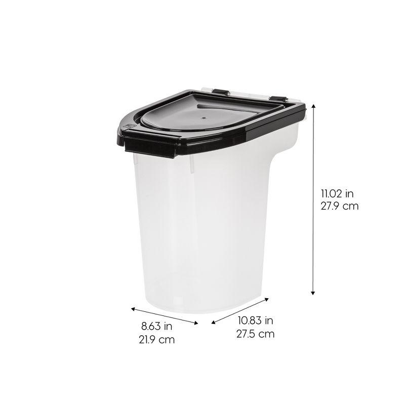 Clear and Black Airtight Plastic Pet Food Storage Container