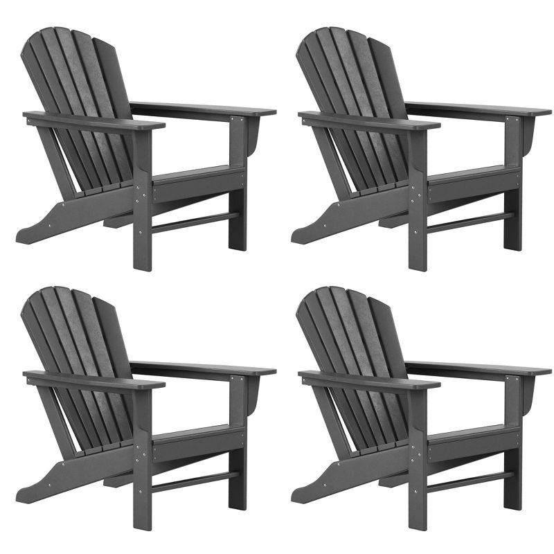 Gray HDPE All-Weather Adirondack Chair Set of 4