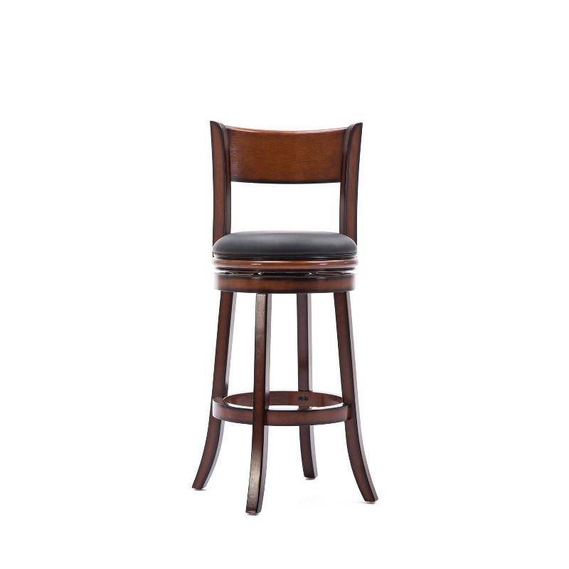 29" Palmetto Swivel Hardwood Barstool Brandy - Boraam: Upholstered, Curved Back, Fixed Height