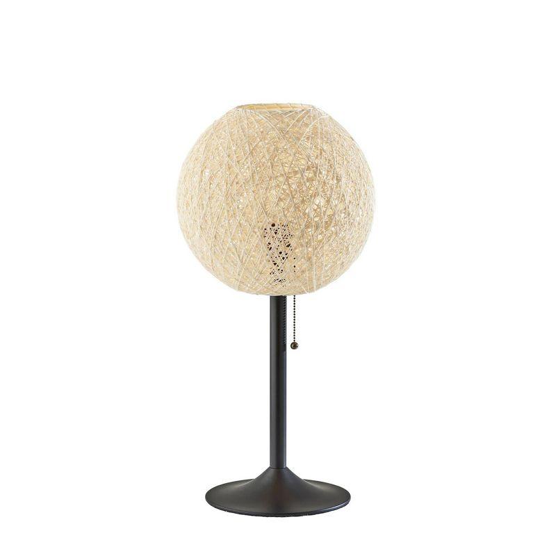 Havana 24" Dark Bronze Table Lamp with Rattan Globe Shade