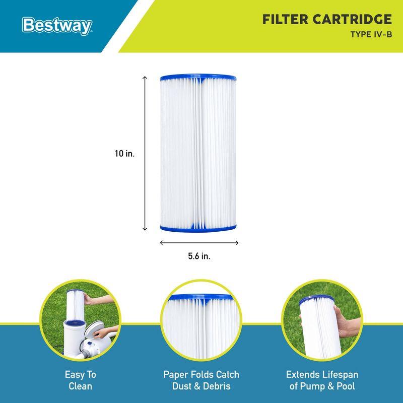 Bestway Bestway Flowclear Type IV & B Pool Filter Pump Replacement Cartridge (4 Pack) (Set of 4)