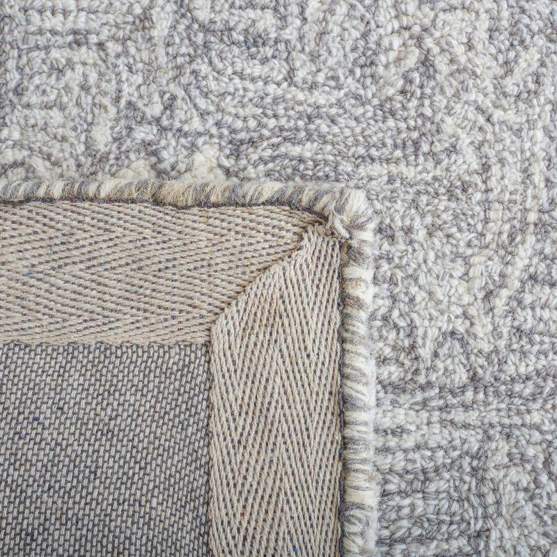 Ikat IKT652 Hand Tufted Area Rug - Grey/Ivory - 6'x6' - Safavieh.